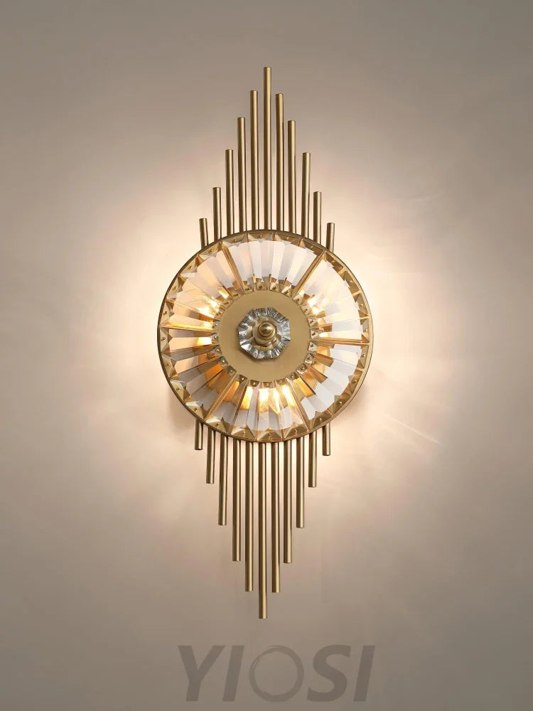 Crystal Gear Gold Wall Sconce - Cryolite-1-Yiosilamp