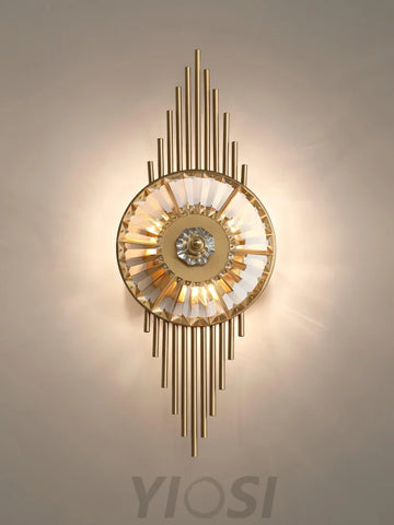 Crystal Gear Gold Wall Sconce - Cryolite-1-Yiosilamp