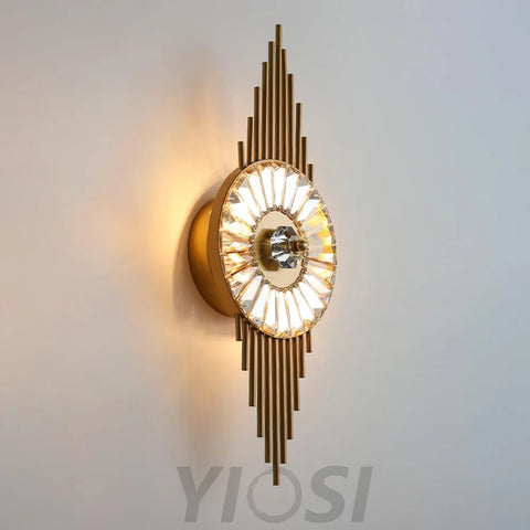 Crystal Gear Gold Wall Sconce - Cryolite-1-Yiosilamp