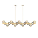 Crystal Glass Ball Chandelier – Brass & Clear Luxury Ceiling Light