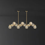 Crystal Glass Ball Chandelier – Brass & Clear Luxury Ceiling Light