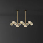 Crystal Glass Ball Chandelier – Brass & Clear Luxury Ceiling Light