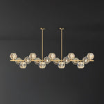 Crystal Glass Ball Chandelier – Brass & Clear Luxury Ceiling Light