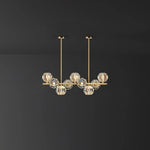 Crystal Glass Ball Chandelier – Brass & Clear Luxury Ceiling Light