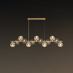 Crystal Glass Ball Chandelier – Brass & Clear Luxury Ceiling Light
