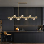 Crystal Glass Ball Chandelier – Brass & Clear Luxury Ceiling Light