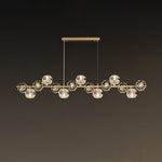 Crystal Glass Ball Chandelier – Brass & Clear Luxury Ceiling Light