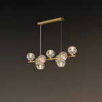 Crystal Glass Ball Chandelier – Brass & Clear Luxury Ceiling Light