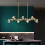 Crystal Glass Ball Chandelier – Brass & Clear Luxury Ceiling Light
