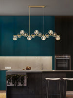 Crystal Glass Ball Chandelier – Brass & Clear Luxury Ceiling Light