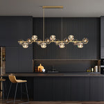 Crystal Glass Ball Chandelier – Brass & Clear Luxury Ceiling Light