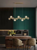 Crystal Glass Ball Chandelier – Brass & Clear Luxury Ceiling Light