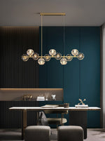 Crystal Glass Ball Chandelier – Brass & Clear Luxury Ceiling Light