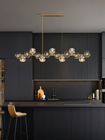 Crystal Glass Ball Chandelier – Brass & Clear Luxury Ceiling Light