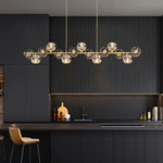 Crystal Glass Ball Chandelier – Brass & Clear Luxury Ceiling Light