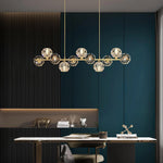 Crystal Glass Ball Chandelier – Brass & Clear Luxury Ceiling Light