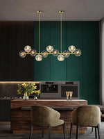 Crystal Glass Ball Chandelier – Brass & Clear Luxury Ceiling Light