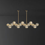 Crystal Glass Ball Chandelier – Brass & Clear Luxury Ceiling Light
