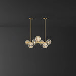 Crystal Glass Ball Chandelier – Brass & Clear Luxury Ceiling Light