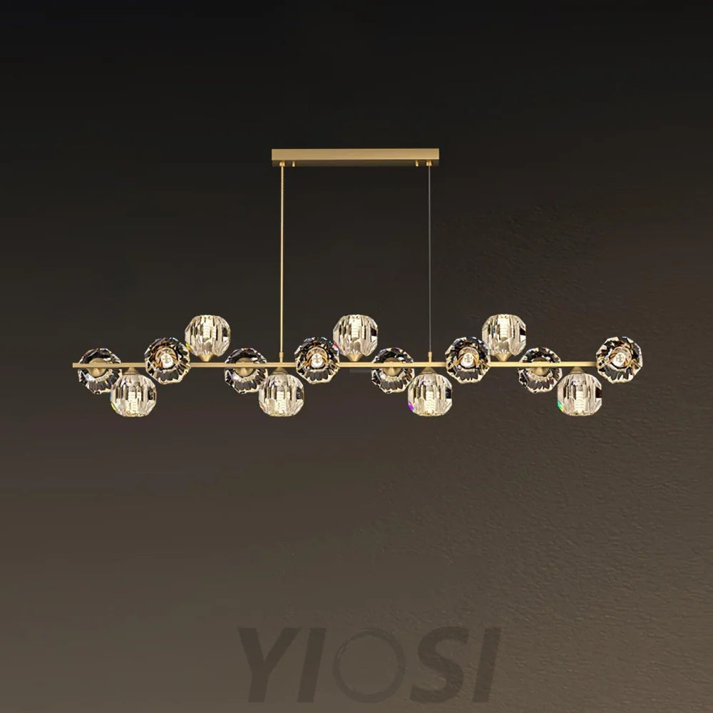 Crystal Glass Ball Chandelier with 7/9/11/13/15/17 heads - Crystals-1-Yiosilamp