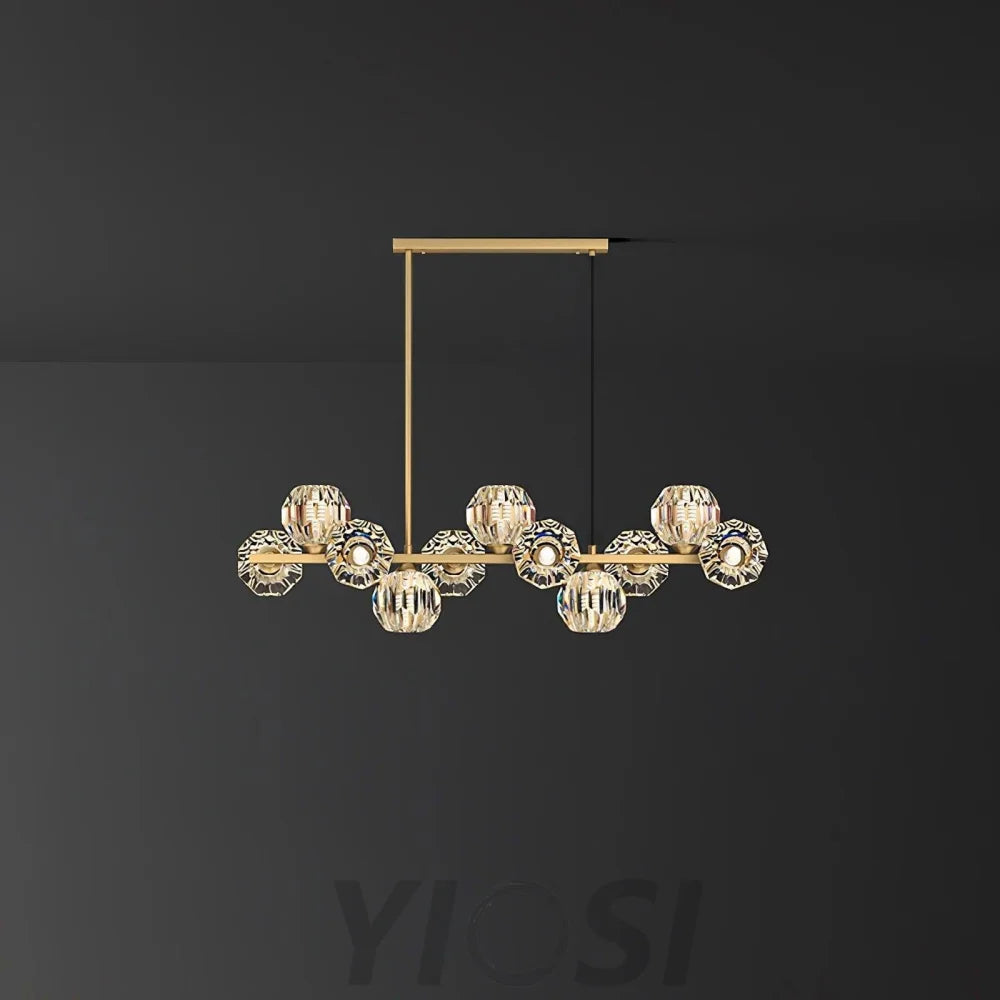 Crystal Glass Ball Chandelier with 7/9/11/13/15/17 heads - Crystals-1-Yiosilamp