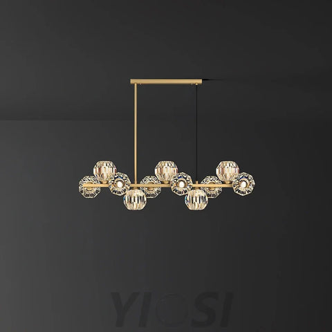 Crystal Glass Ball Chandelier with 7/9/11/13/15/17 heads - Crystals-1-Yiosilamp