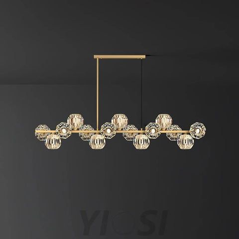 Crystal Glass Ball Chandelier with 7/9/11/13/15/17 heads - Crystals-1-Yiosilamp