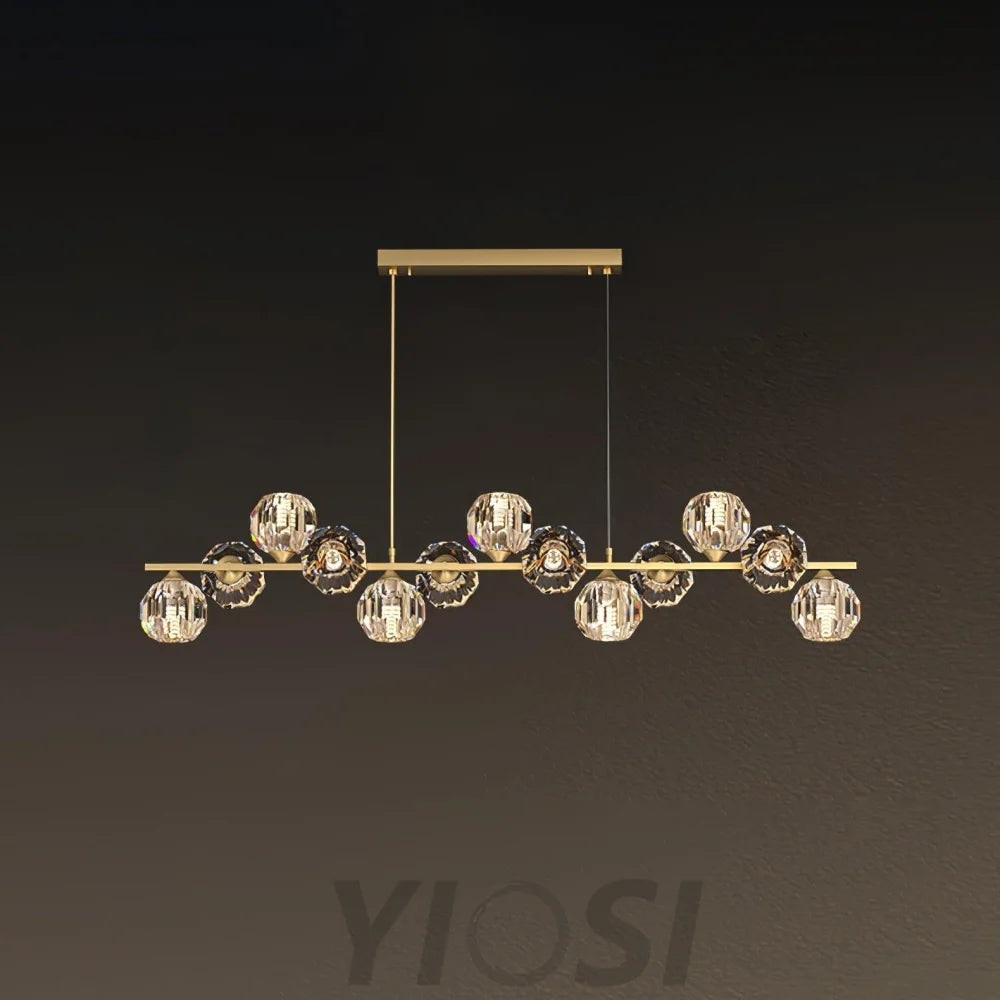 Crystal Glass Ball Chandelier with 7/9/11/13/15/17 heads - Crystals-1-Yiosilamp