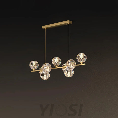 Crystal Glass Ball Chandelier with 7/9/11/13/15/17 heads - Crystals-1-Yiosilamp