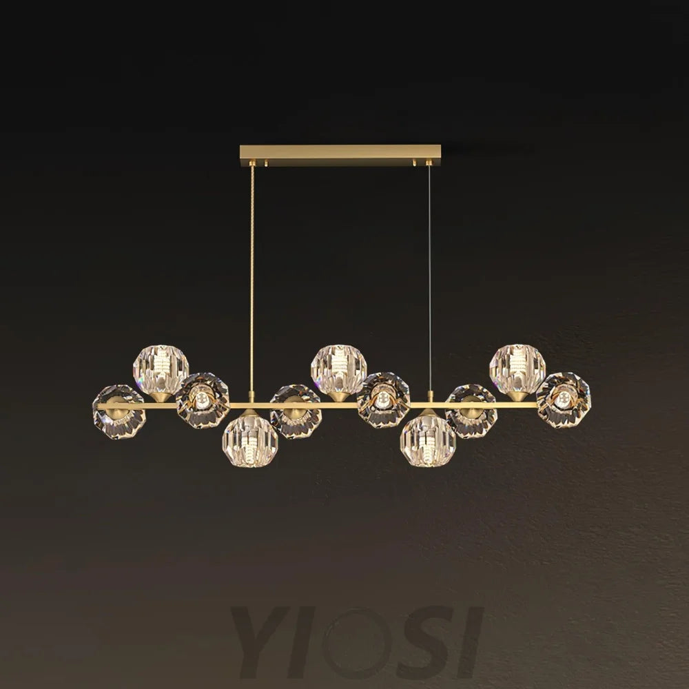 Crystal Glass Ball Chandelier with 7/9/11/13/15/17 heads - Crystals-1-Yiosilamp