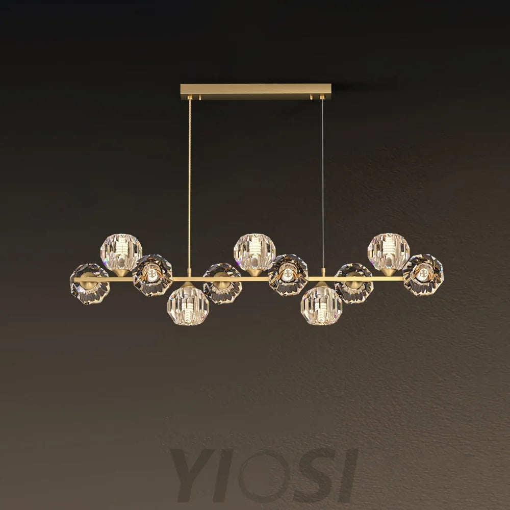 Crystal Glass Ball Chandelier with 7/9/11/13/15/17 heads - Crystals-1-Yiosilamp