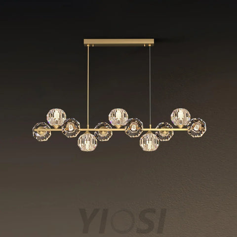 Crystal Glass Ball Chandelier with 7/9/11/13/15/17 heads - Crystals-1-Yiosilamp