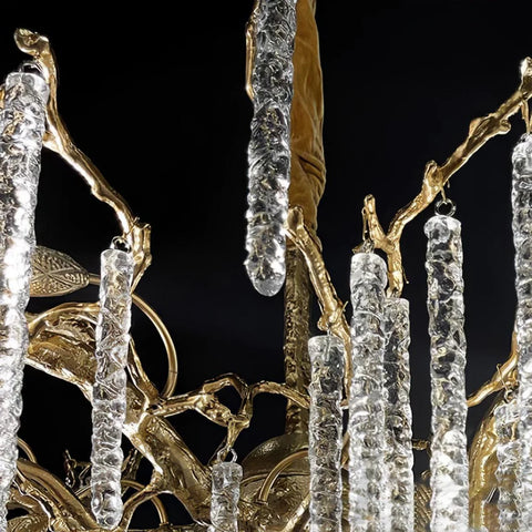 Crystal Icicles Branch Type Brass Chandelier - Branch, Crystals-1-Yiosilamp