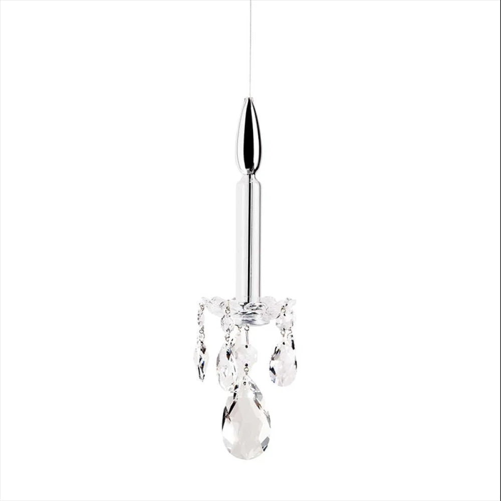 Crystal Pendant Candle Chrome