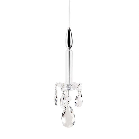 Crystal Pendant Candle Chrome