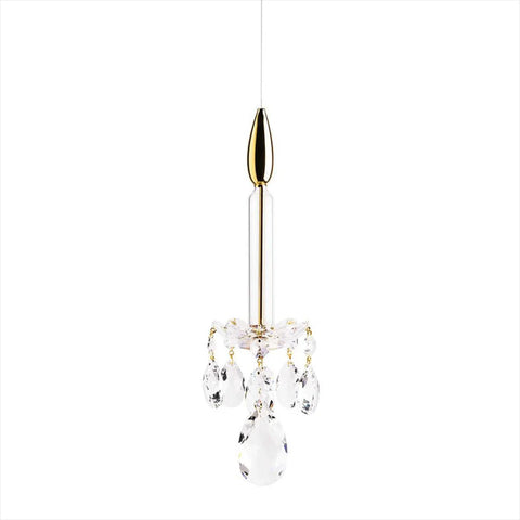 Crystal Pendant Candle Gold