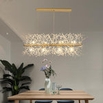 Elegant Gold Crystal Dandelion Chandelier with LED Lights