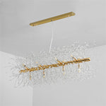 Elegant Gold Crystal Dandelion Chandelier with LED Lights