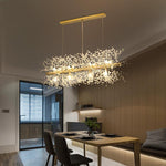 Elegant Gold Crystal Dandelion Chandelier with LED Lights