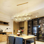 Elegant Gold Crystal Dandelion Chandelier with LED Lights