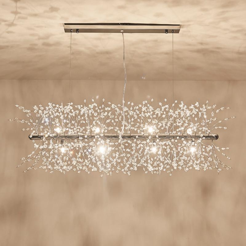 Elegant Gold Crystal Dandelion Chandelier with LED Lights