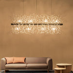 Elegant Gold Crystal Dandelion Chandelier with LED Lights