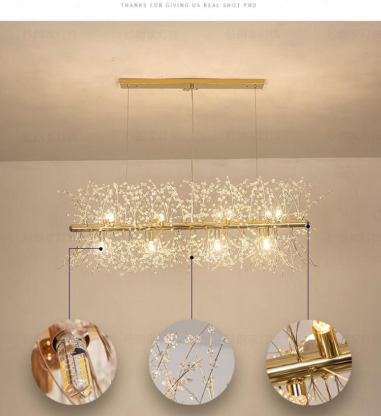 Elegant Gold Crystal Dandelion Chandelier with LED Lights