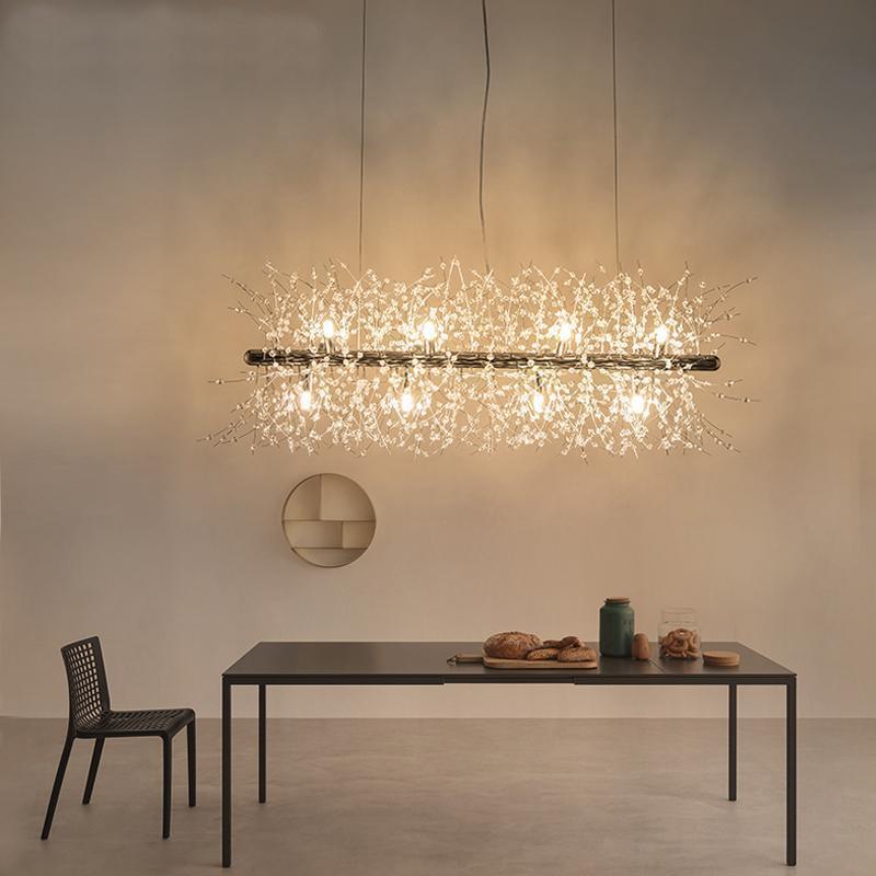 Elegant Gold Crystal Dandelion Chandelier with LED Lights