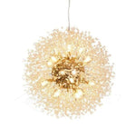 Elegant Gold Crystal Dandelion Chandelier with LED Lights