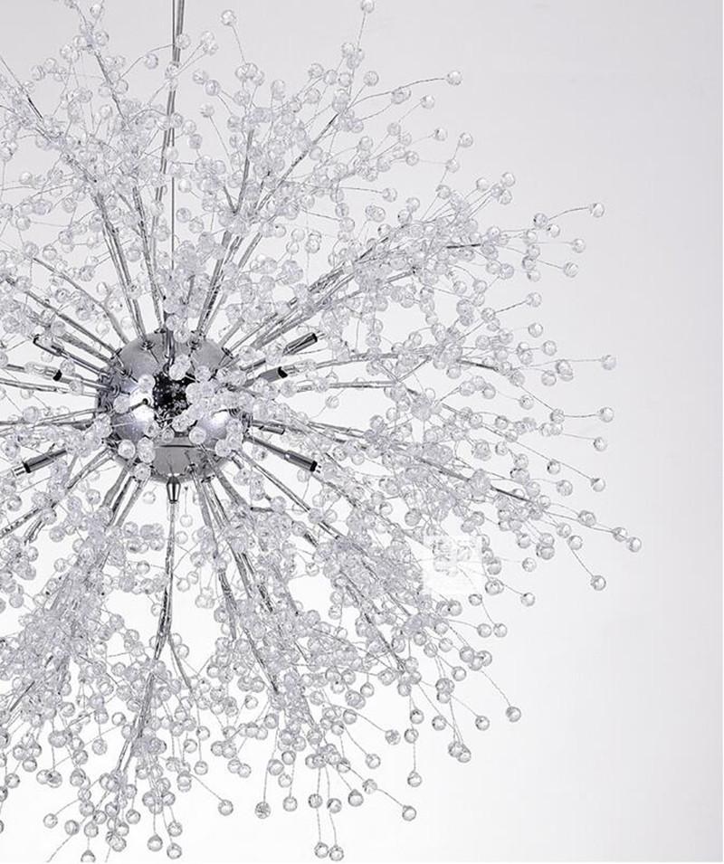 Elegant Gold Crystal Dandelion Chandelier with LED Lights
