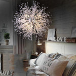 Elegant Gold Crystal Dandelion Chandelier with LED Lights