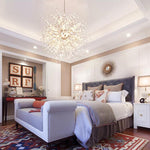 Elegant Gold Crystal Dandelion Chandelier with LED Lights