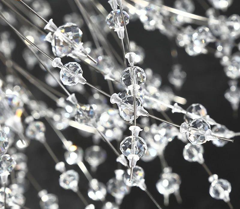 Elegant Gold Crystal Dandelion Chandelier with LED Lights