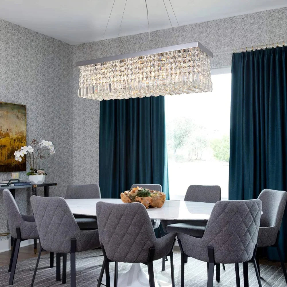 Vakkerlight Crystal Raindrop Chandelier – Sparkling Chrome Ceiling Light